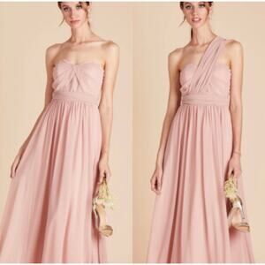 Birdy Grey Grace Convertible Dress Gown Chiffon Rose Quartz Small NWT